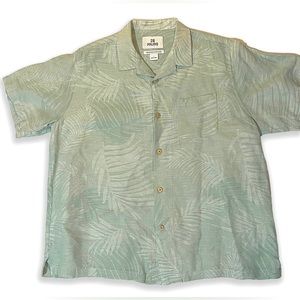 28 Palms Mens Relaxed Fit Short Sleeve Button Up Sea Foam Green Size Large